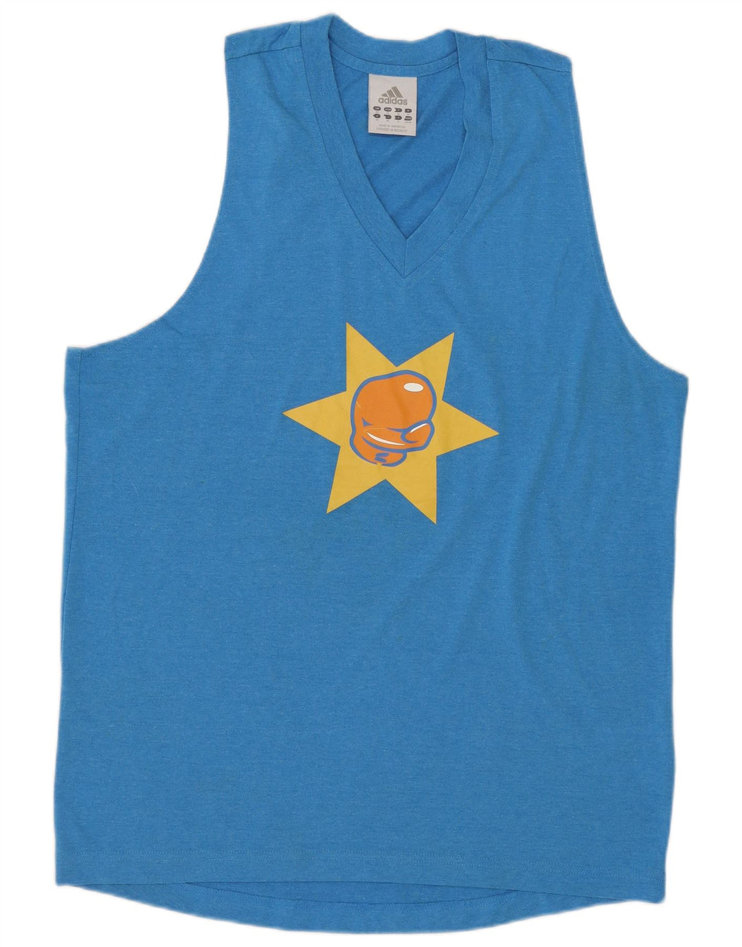 Canotta grafica da uomo ADIDAS Top blu medio in poliestere