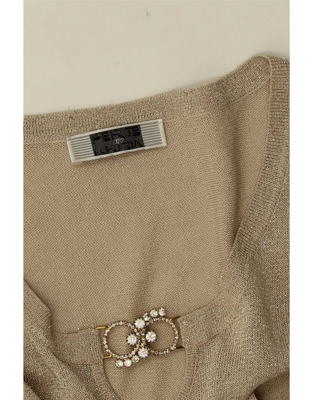 Top da donna Perte by Krizia manica 3/4 UK 12 Beige medio