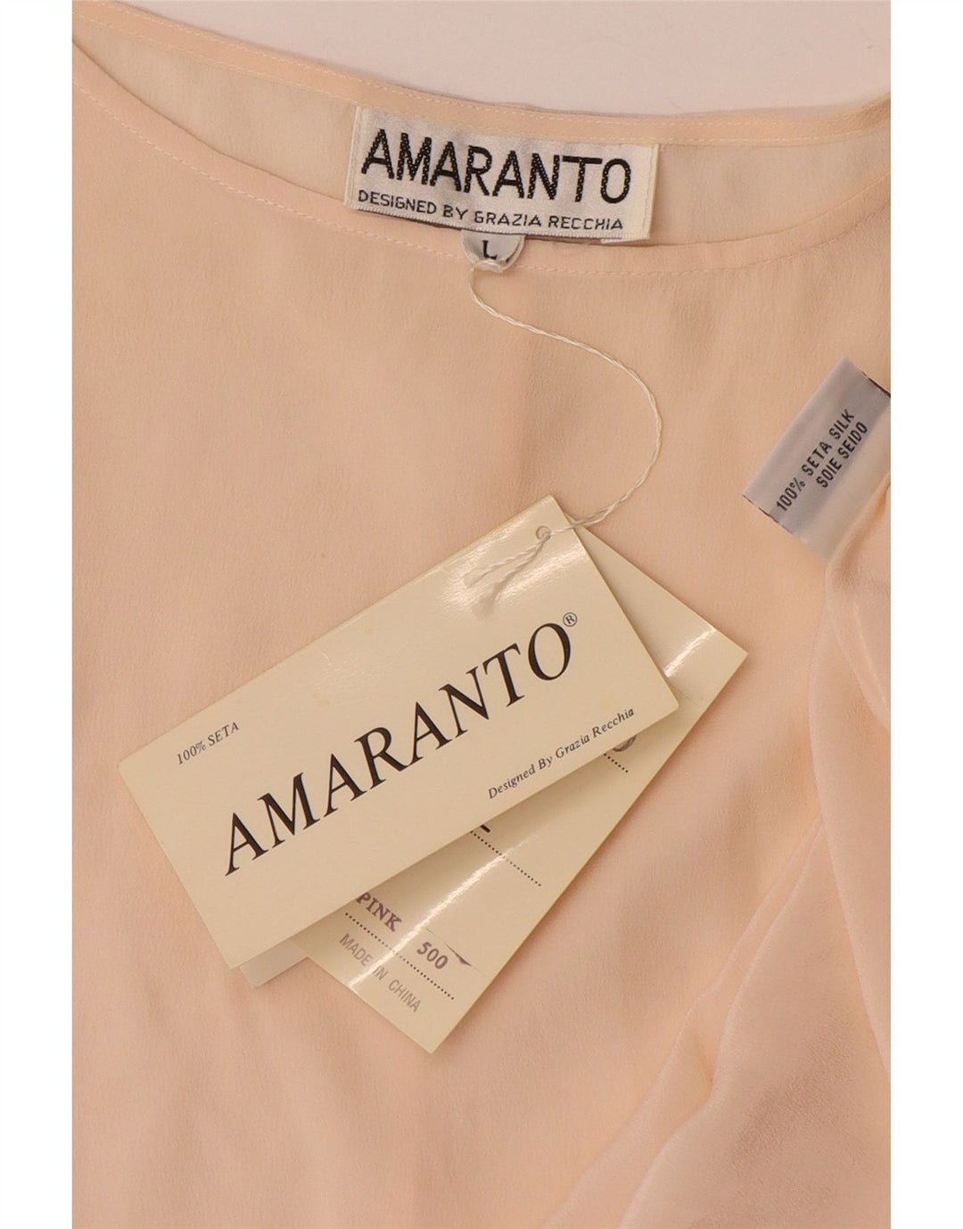 Camicetta oversize da donna Amaranto Top UK 16 Large Beige Seta