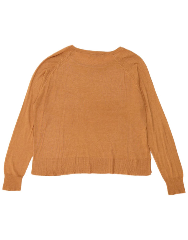 Maglione maglione con scollo a barca da donna Zara UK 14 Beige medio