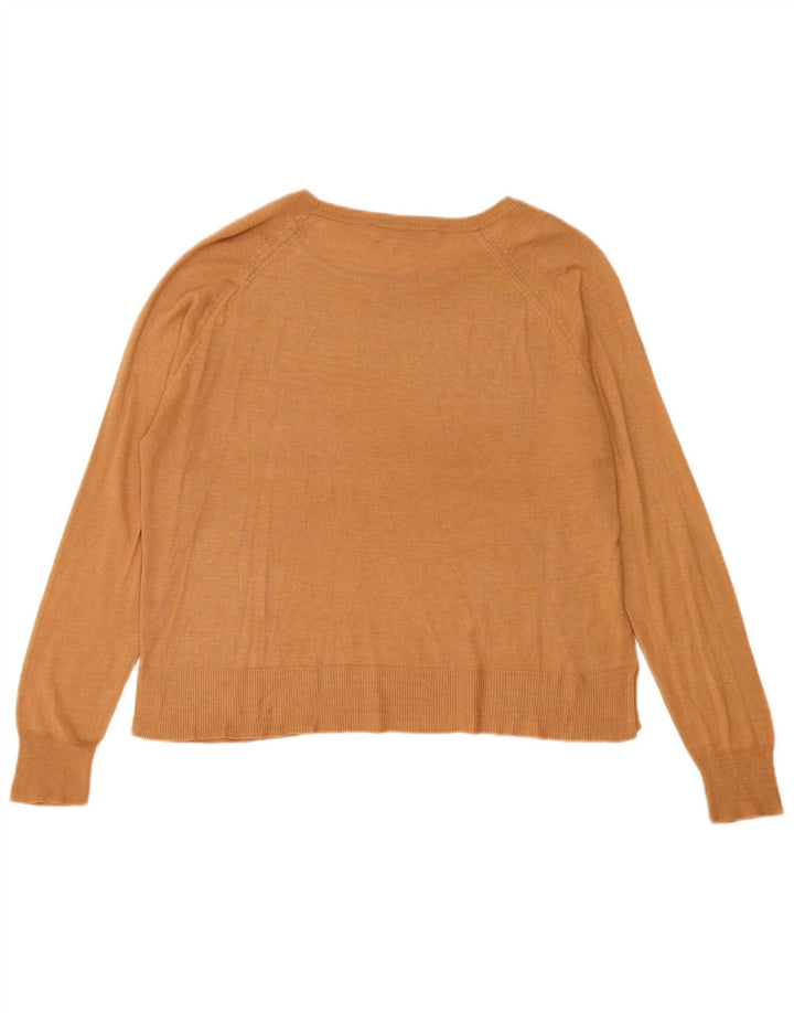 Maglione maglione con scollo a barca da donna Zara UK 14 Beige medio