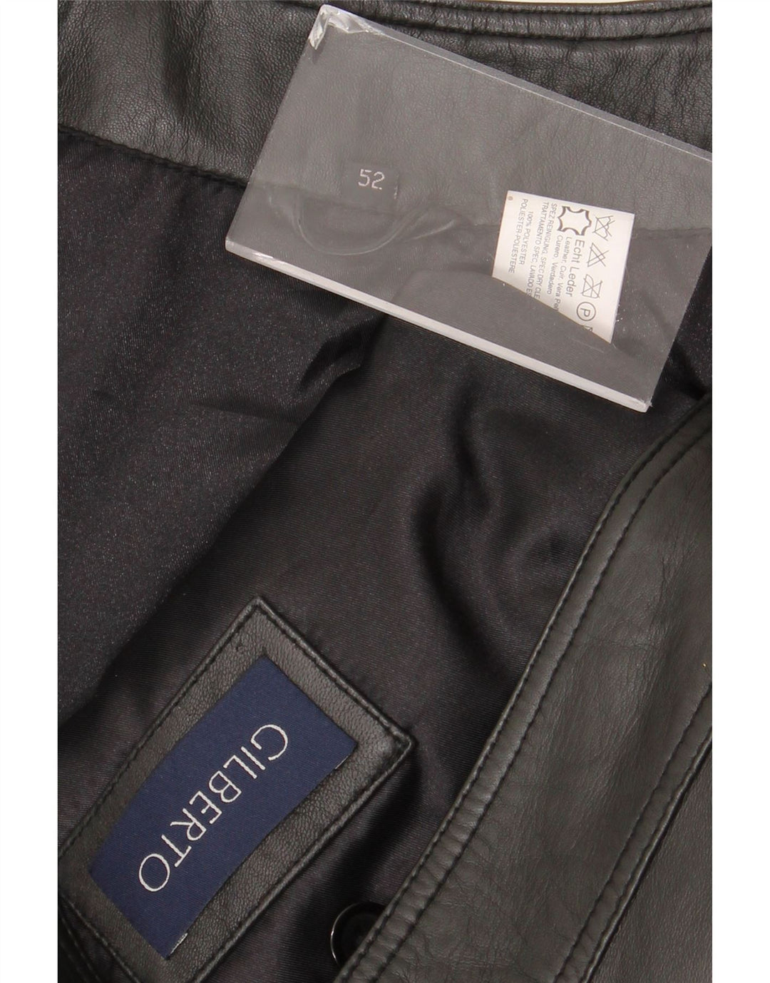 Gilet in pelle da uomo Gilberto IT 54 2XL Pelle nera