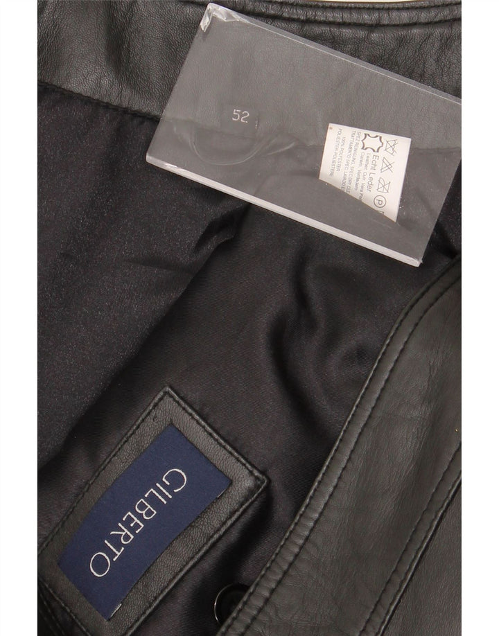 Gilet in pelle da uomo Gilberto IT 54 2XL Pelle nera