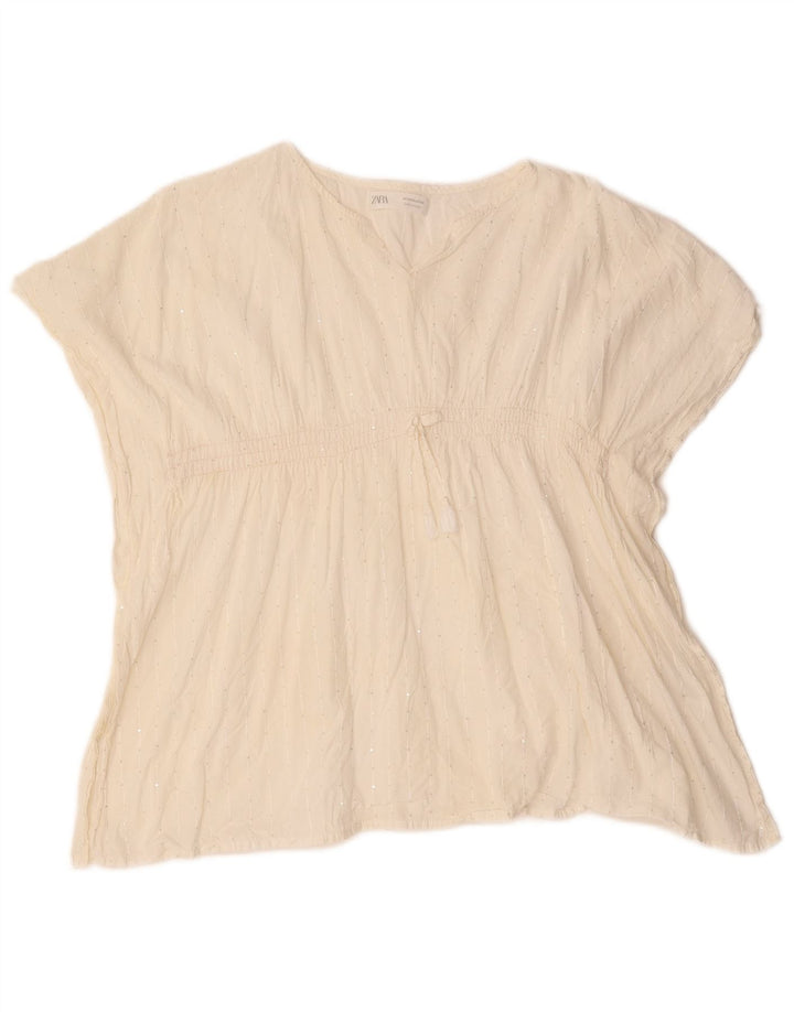 ZARA Camicetta a Pipistrello da Donna Top UK 16 Large Bianca