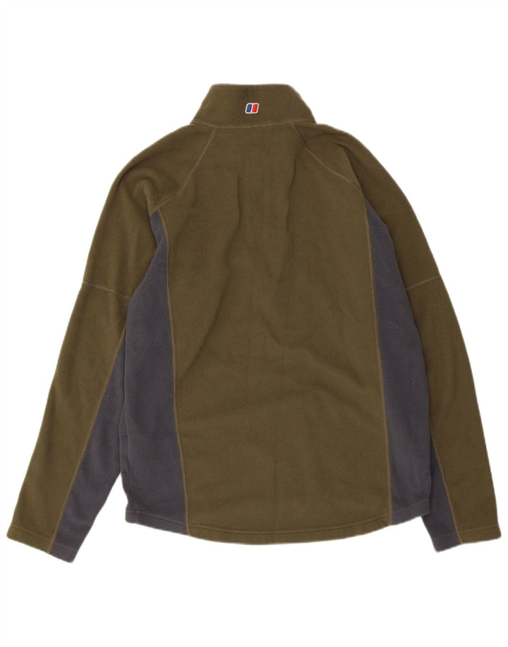 Maglione in pile da uomo con zip e collo BERGHAUS piccolo in poliestere color kaki