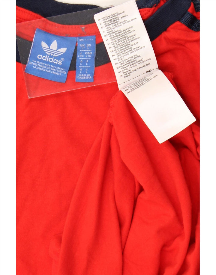 Maglietta ADIDAS da donna Top UK 16 grande rossa in cotone