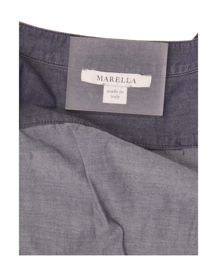 Camicia pullover con maniche a 3/4 corta da donna Marella UK 10 Small Blu Navy