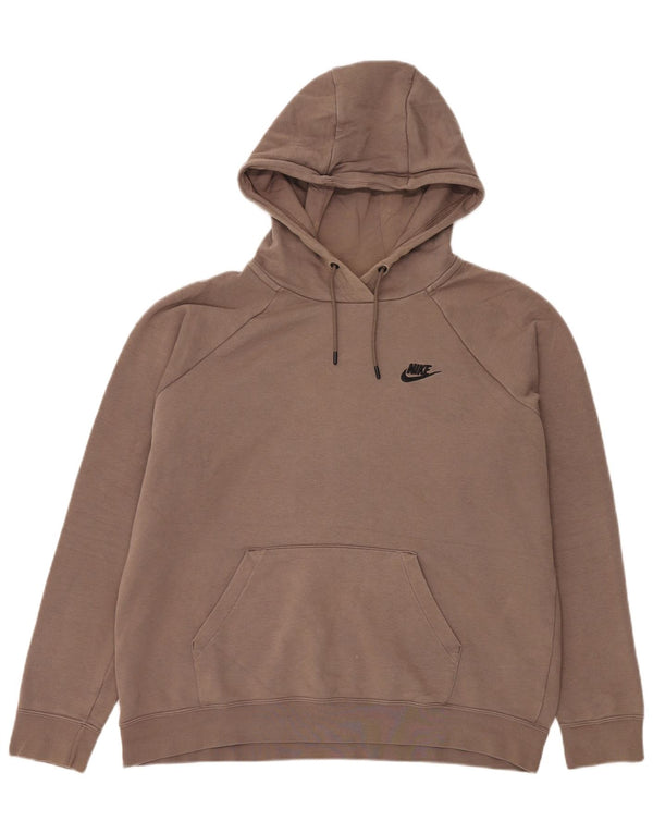 Felpa con cappuccio da uomo Nike Large in cotone marrone
