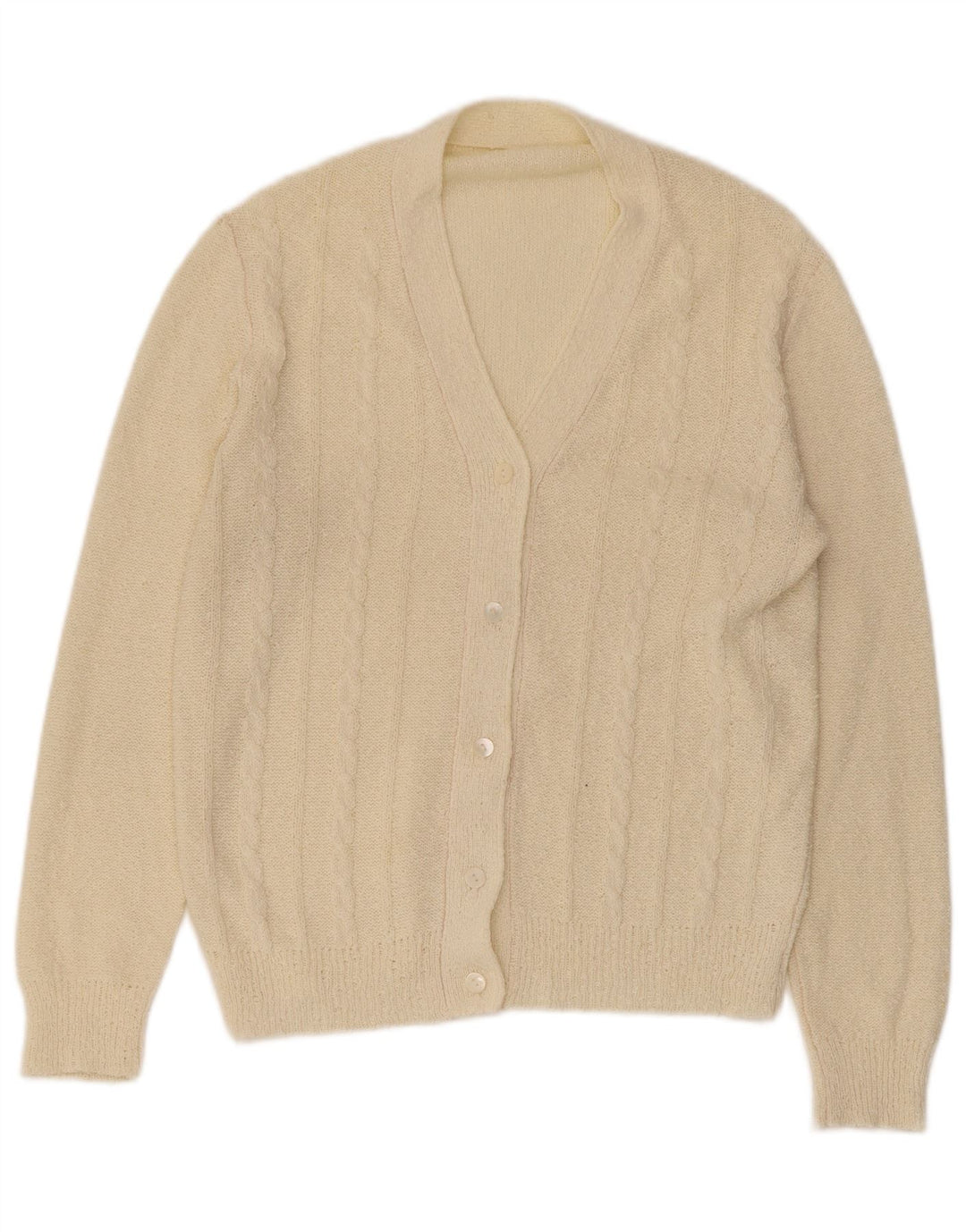 Maglione cardigan da donna vintage UK 14 Beige medio