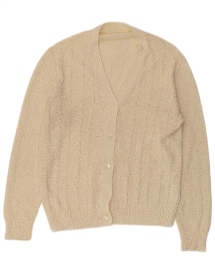 Maglione cardigan da donna vintage UK 14 Beige medio