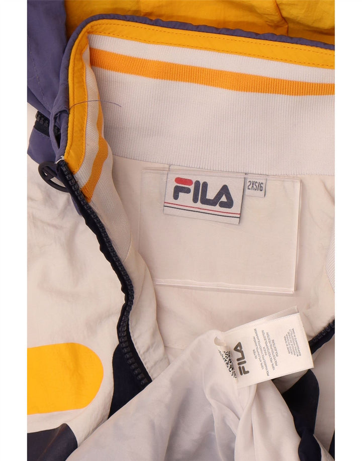 Giacca anorak grafica oversize da ragazzo Fila 5-6 anni 2XS Colorblock bianco