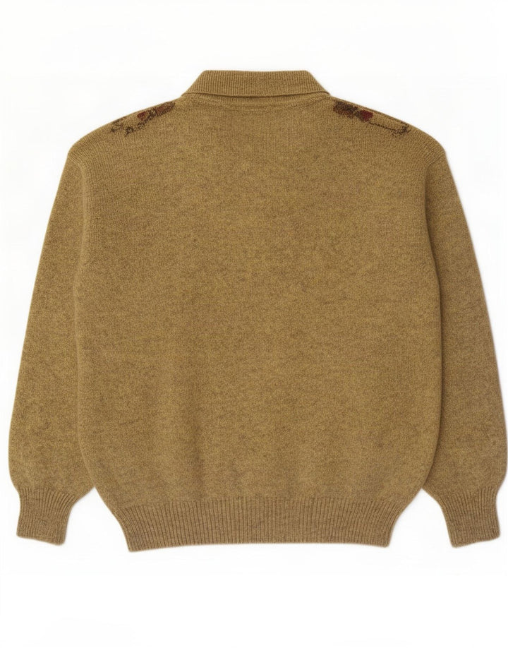 Maglione da uomo Hemmond con collo alto, giallo medio, a rombi/diamante