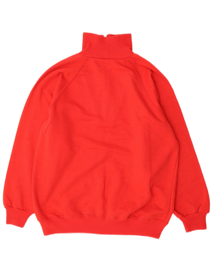 JOY Felpa da donna con collo con zip, maglione UK 10 piccolo cotone rosso