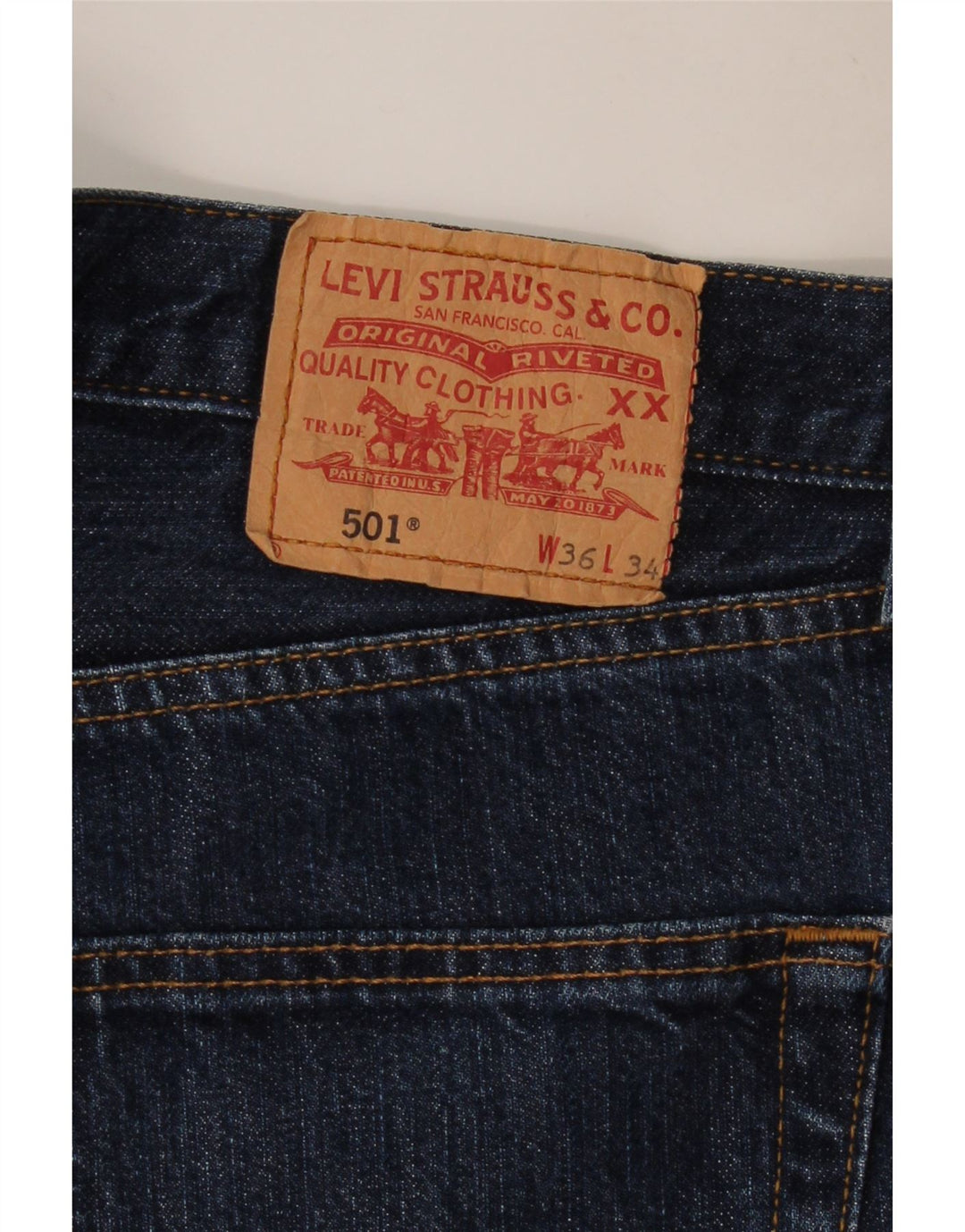 LEVI'S Jeans dritti da uomo 501 W36 L30 cotone blu navy