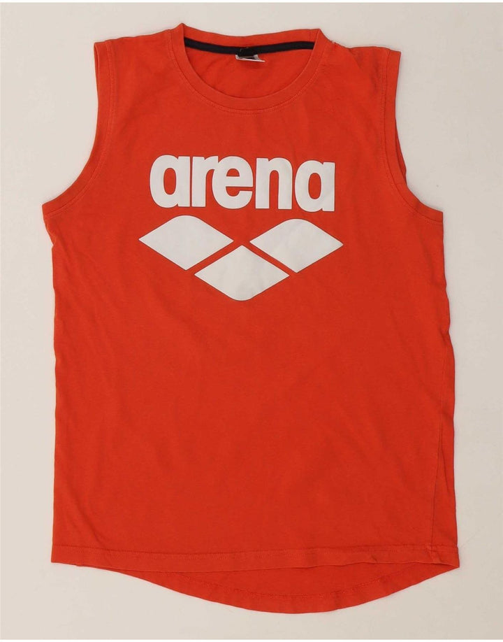 ARENA Boys Graphic Vest Top 13-14 Years Red Cotton