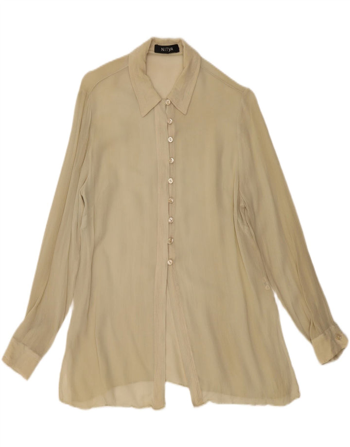 Camicetta camicia trasparente da donna Nitya EU 38 Viscosa beige medio