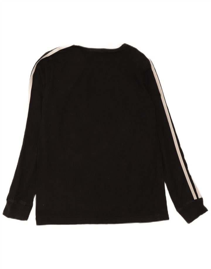 Top Adidas da donna a manica lunga UK 10 piccolo cotone nero