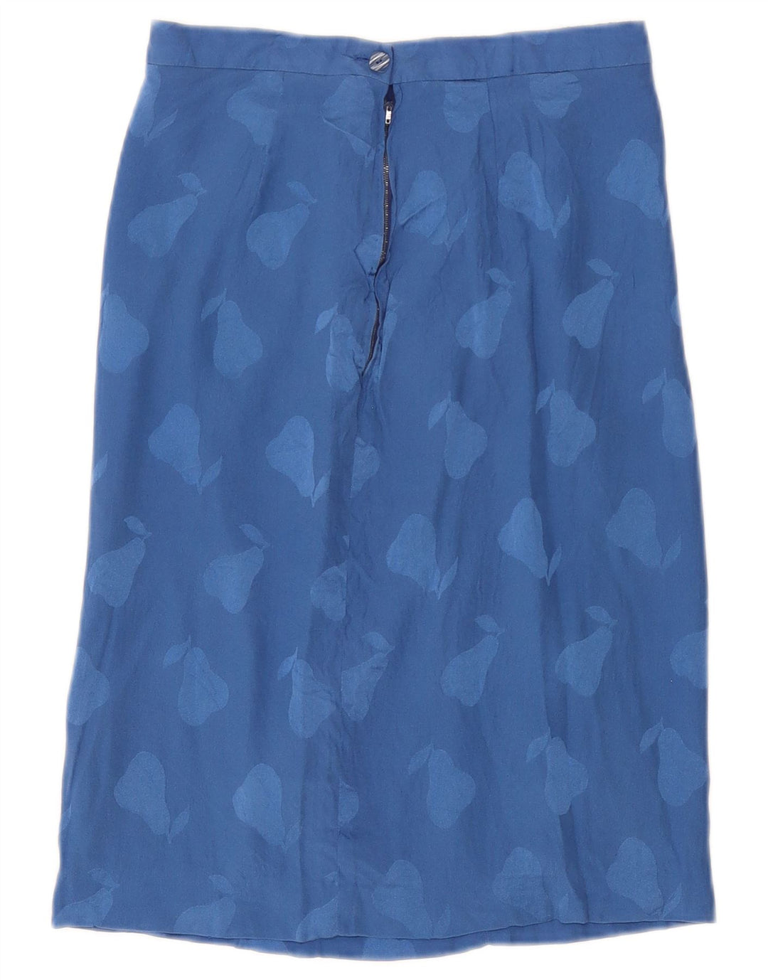 Gonna dritta da donna vintage con motivo astratto W26 piccola blu