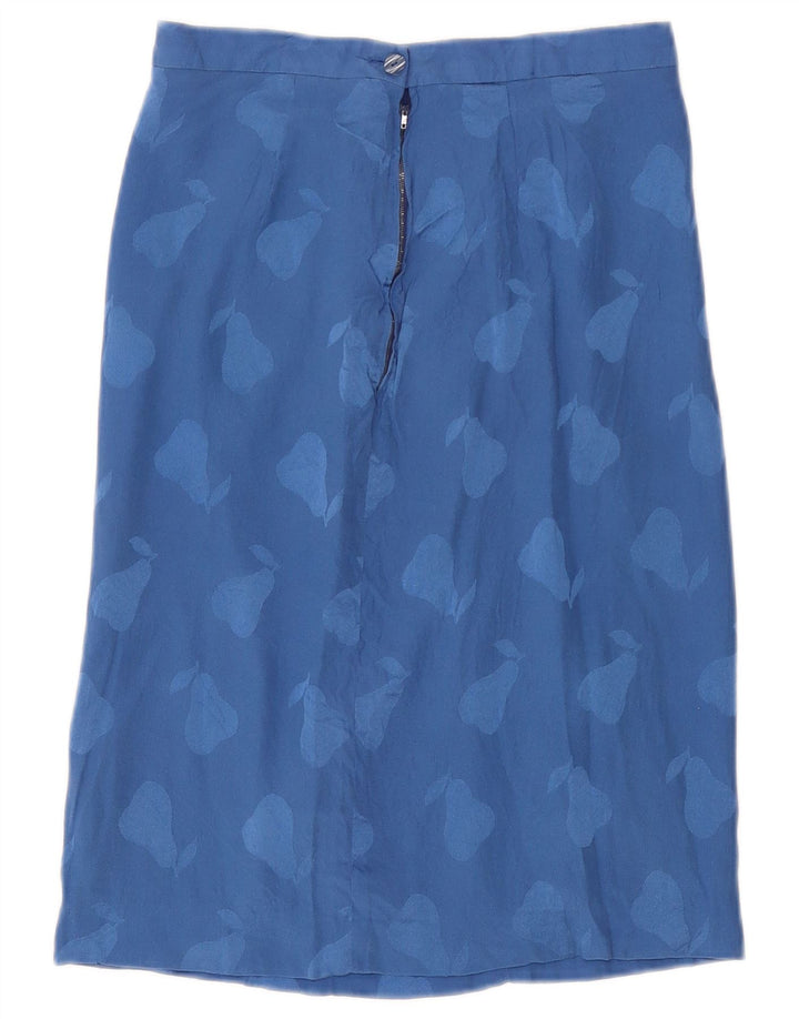 Gonna dritta da donna vintage con motivo astratto W26 piccola blu