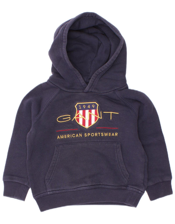 Gant Maglione con cappuccio grafico per neonato 18-24 mesi in cotone blu navy