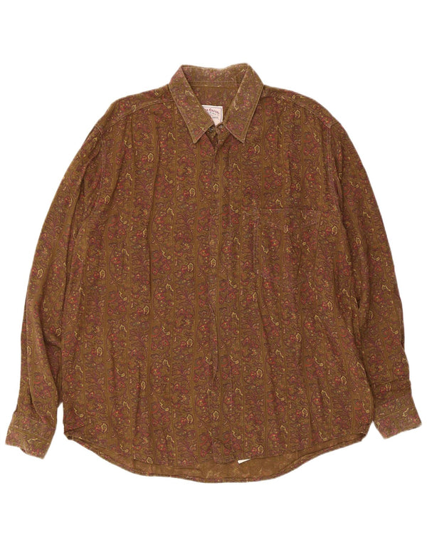 Camicia Azzurra Uomo Large Cachi Paisley Viscosa