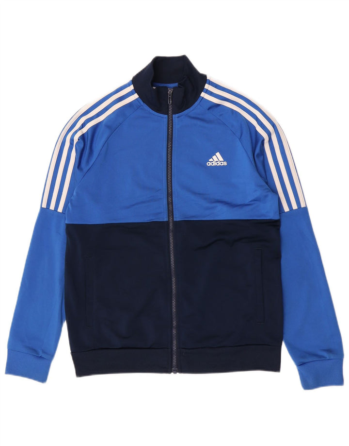 Giacca da tuta da ragazzo Adidas 13-14 anni in poliestere color block blu