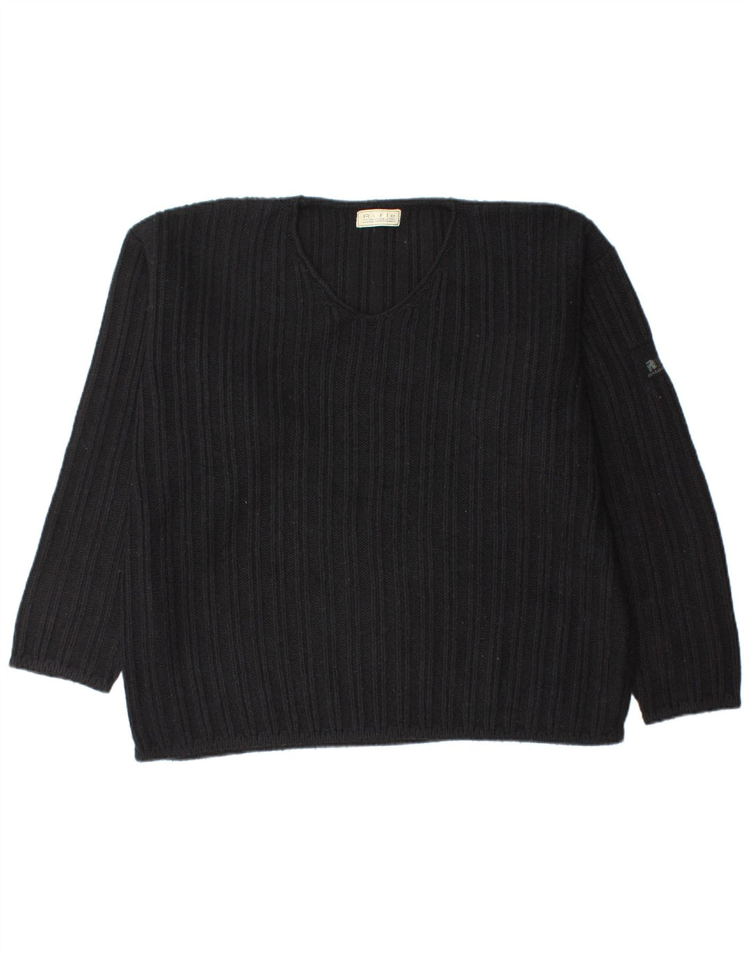 Maglione da uomo con scollo a V Rifle, grande in acrilico nero