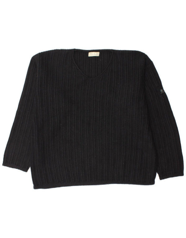 Maglione da uomo con scollo a V Rifle, grande in acrilico nero