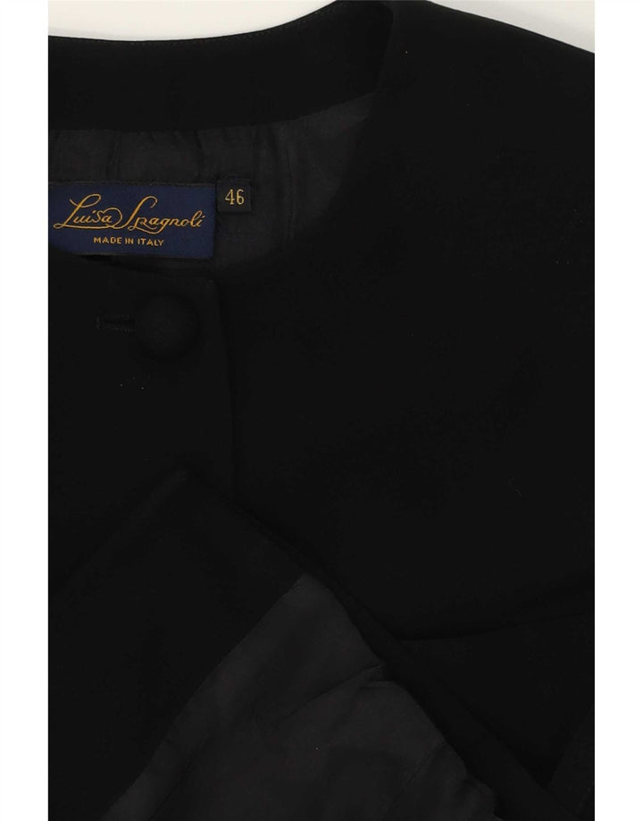 Luisa Spagnoli Giacca Blazer a Maniche Corte da Donna a 5 Bottoni IT 46 Large Nera