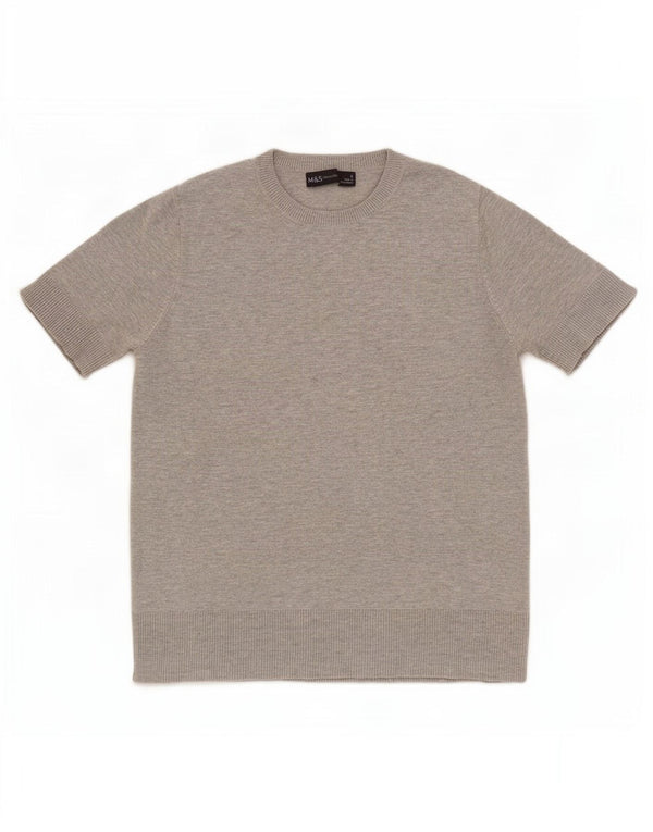 Maglietta corta da donna Marks & Spencer UK 8 piccola grigia