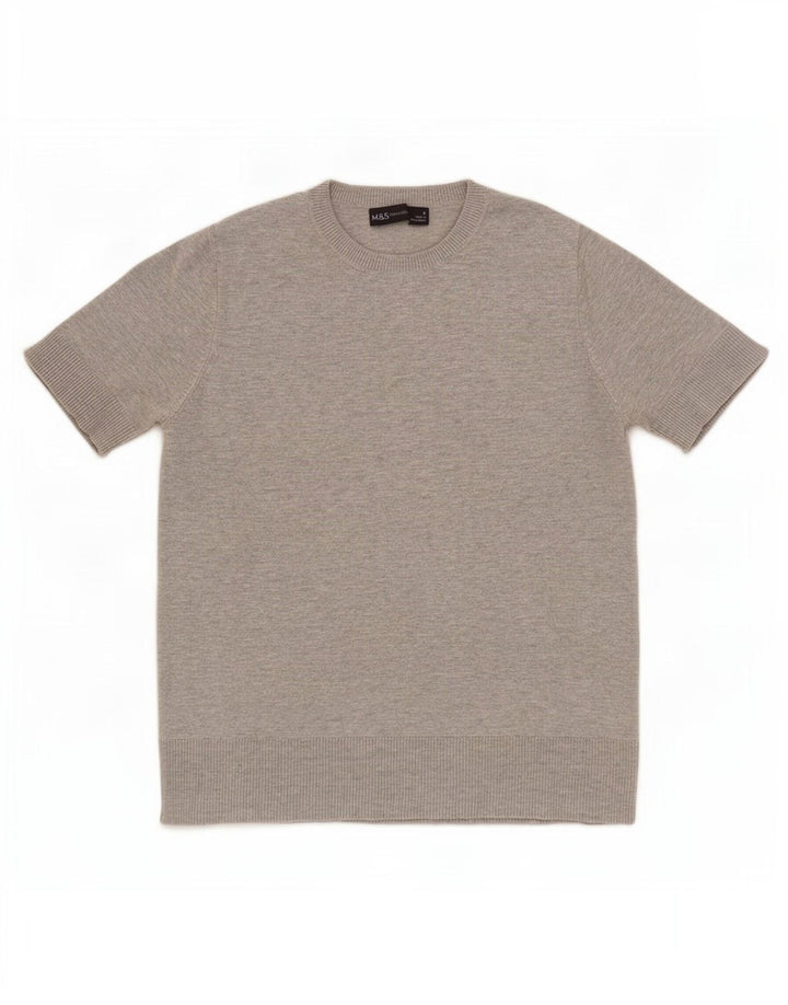 Maglietta corta da donna Marks & Spencer UK 8 piccola grigia