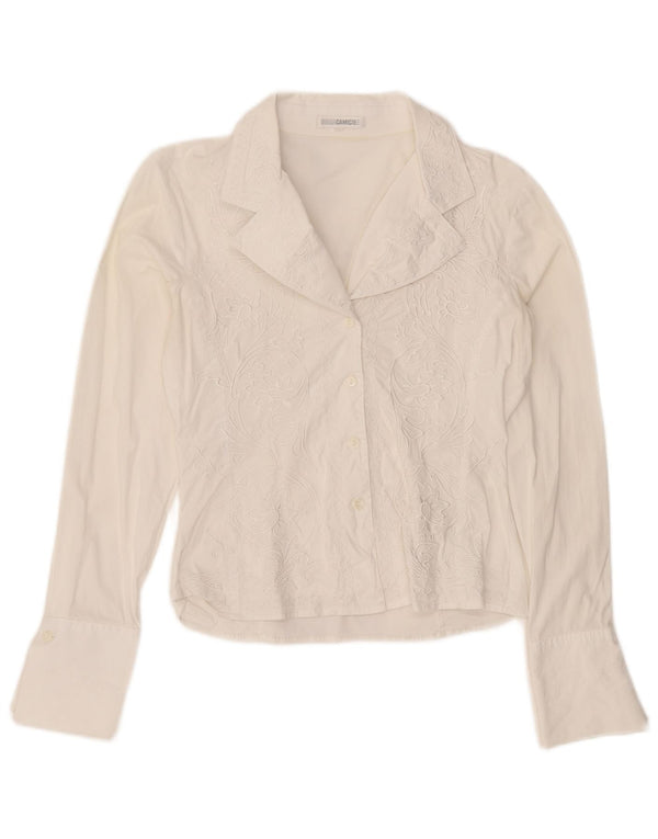 Camicetta corta da donna Naracamicee UK 12 Cotone floreale bianco medio