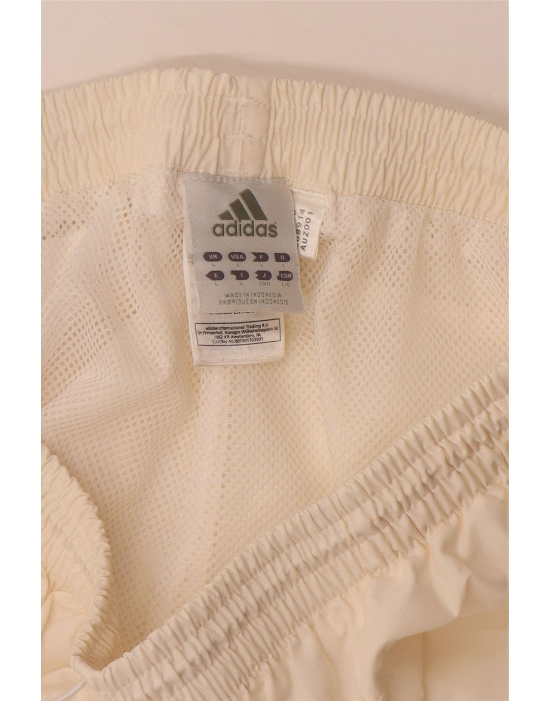 Pantaloncini sportivi Bermuda da uomo ADIDAS grandi in poliestere bianco sporco