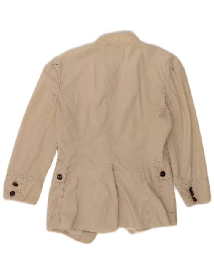Giacca blazer con maniche a 3/4 da donna Zara UK 10 piccola in cotone beige