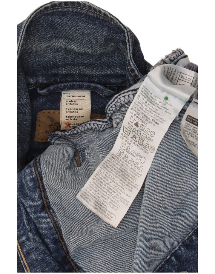 Giacca in denim corta da donna LEVI'S UK 18 XL cotone blu