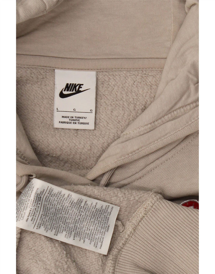 Maglione con cappuccio grafico oversize da donna NIKE UK 14 grande cotone grigio
