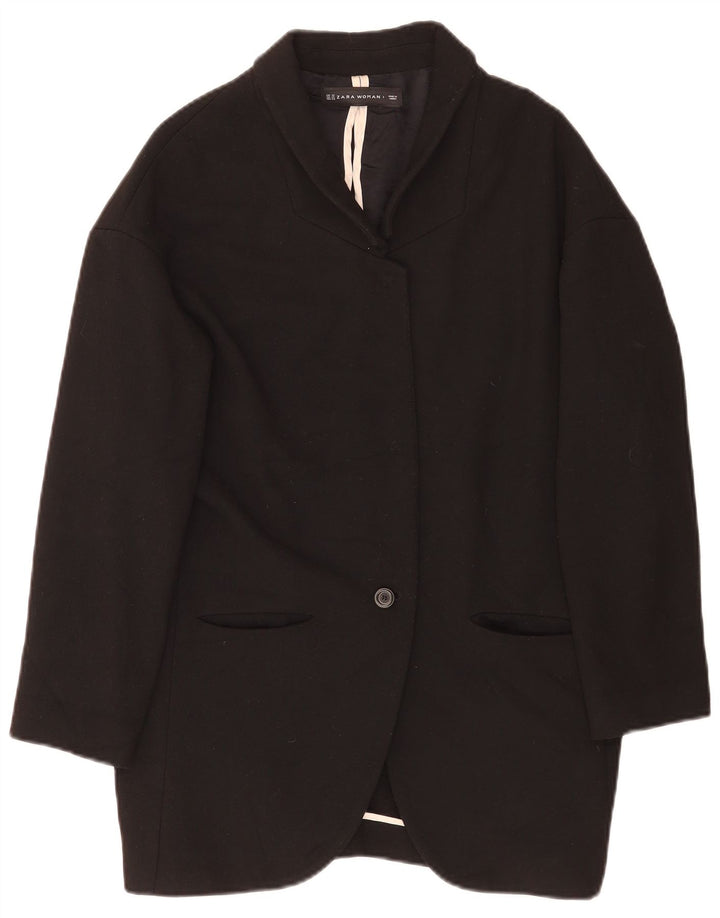 Giacca blazer oversize a 1 bottone da donna Zara UK 6 XS poliestere nero