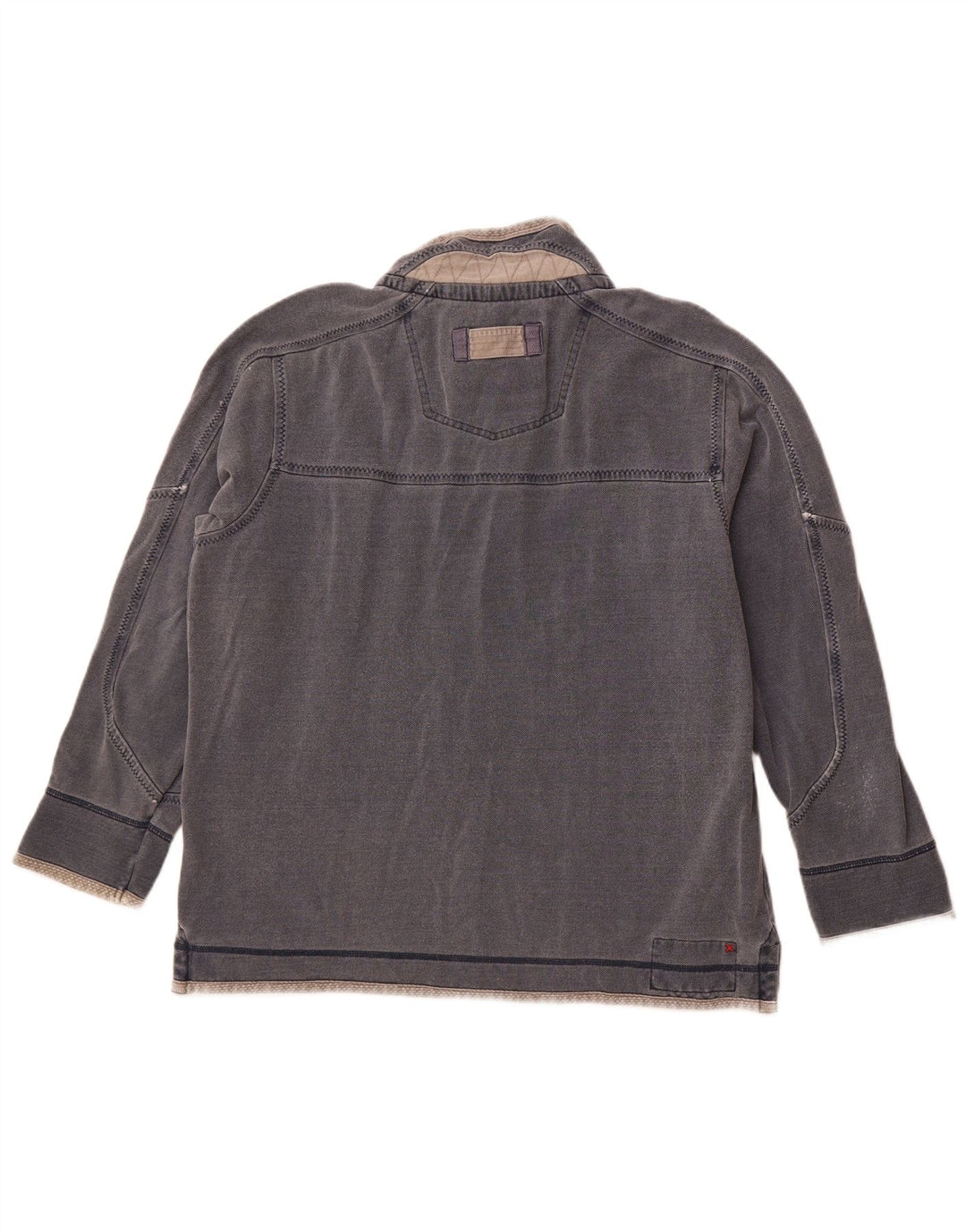 Felpa da uomo con collo con zip Fat Face, maglione grande, cotone grigio