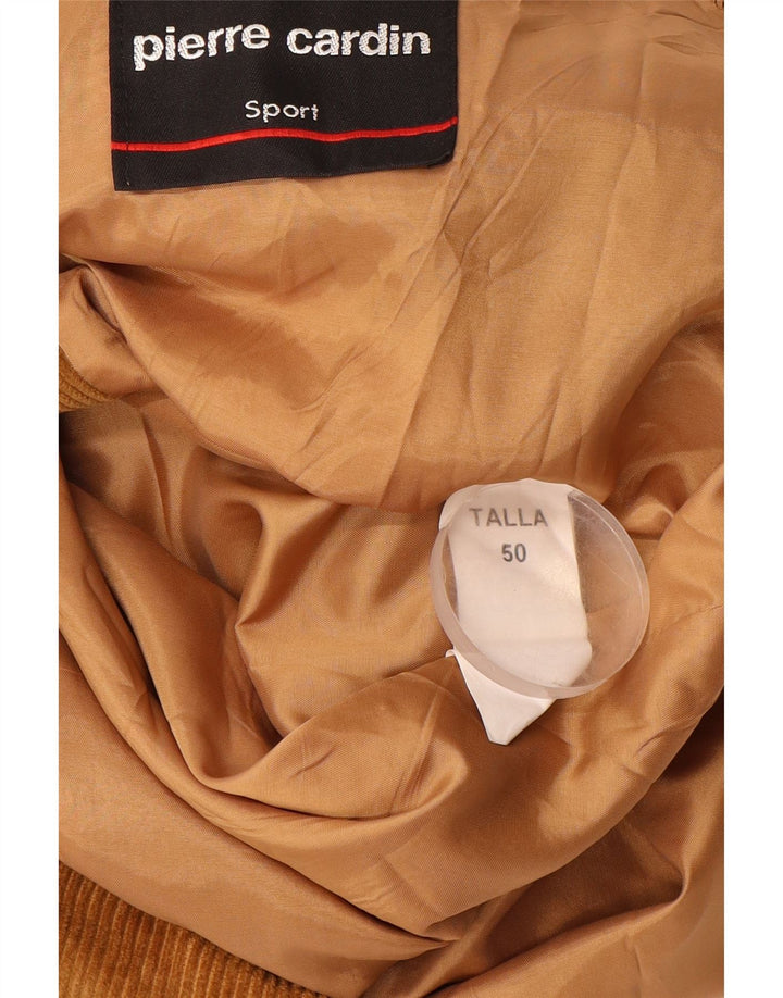 PIERRE CARDIN Giacca blazer da uomo in velluto a coste a 3 bottoni IT 50 Large Marrone