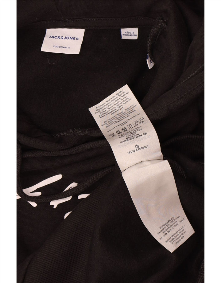 Jack & Jones Felpa con cappuccio grafica da uomo in cotone nero medio