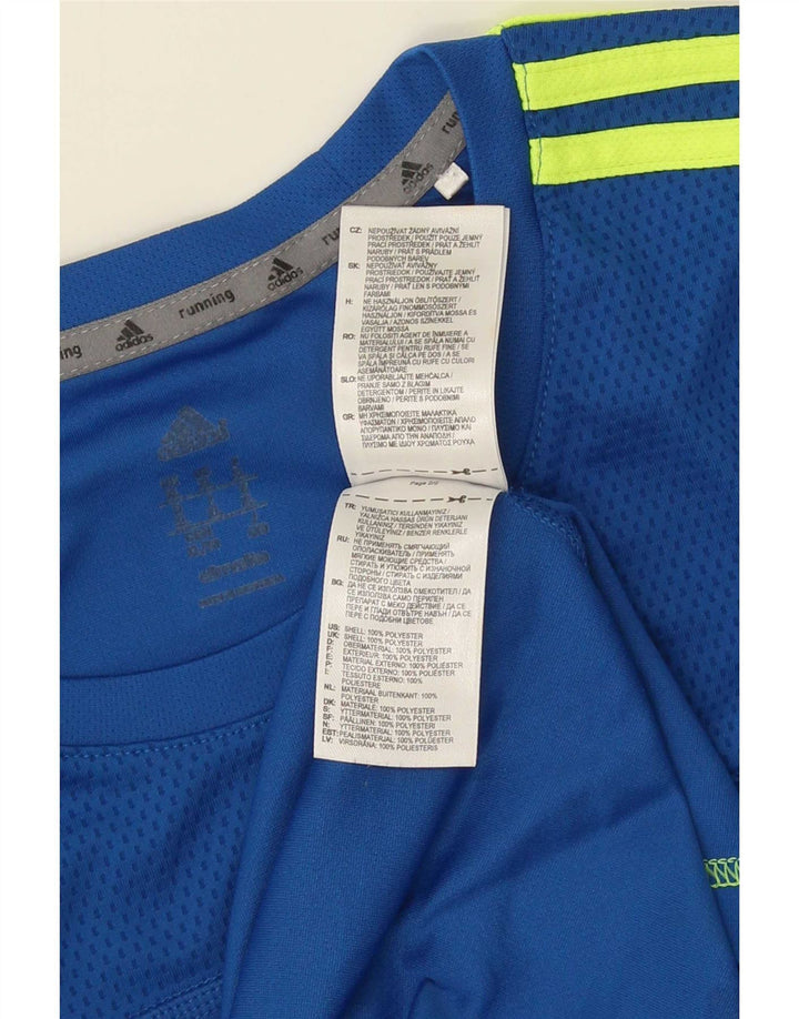 Top Adidas da uomo a manica lunga XL blu in poliestere