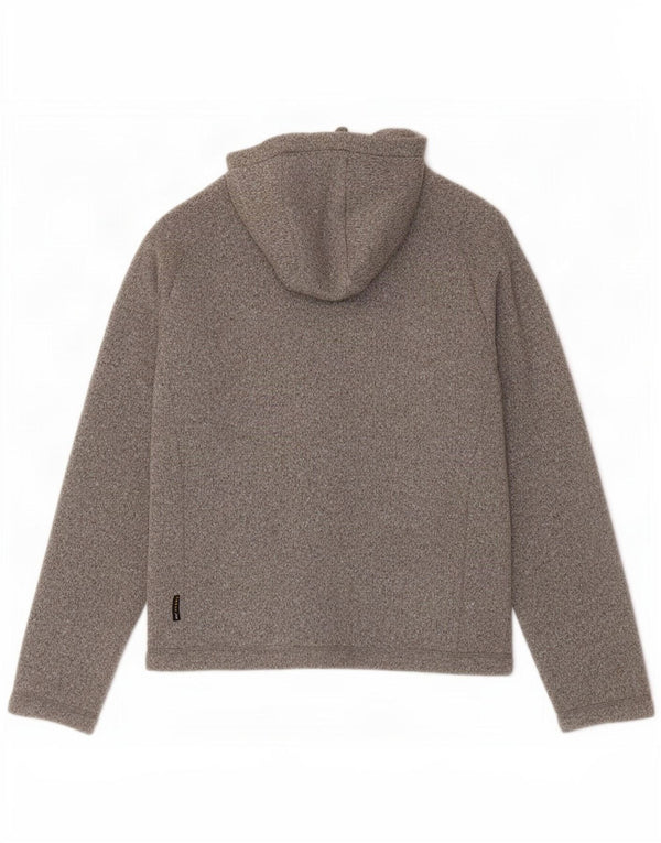 Maglione con cappuccio e zip da donna Jack Wolfskin UK 18/20 XL Poliestere screziato grigio