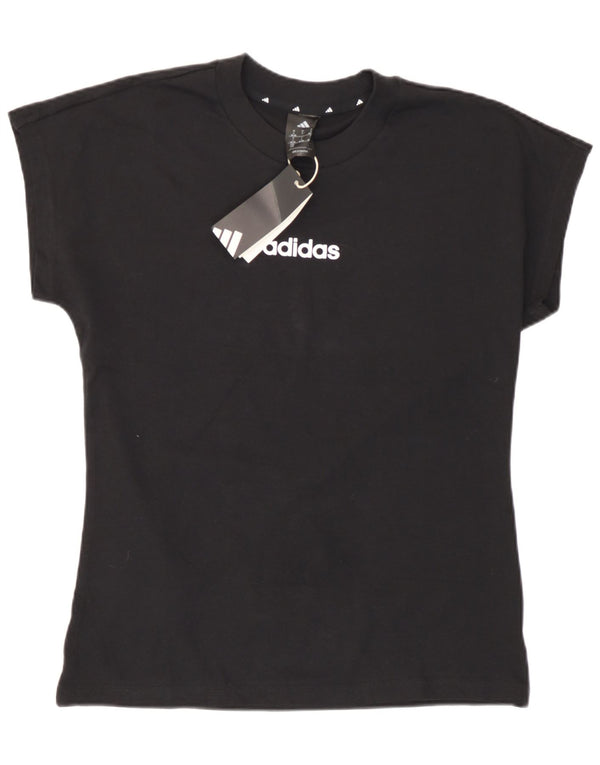 T-shirt Adidas da donna Top UK 16/18 grande cotone nero
