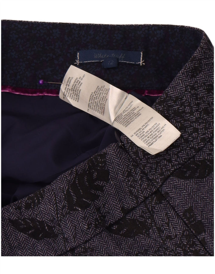 Gonna dritta da donna White Stuff UK 12 Media W31 Poliestere floreale grigio
