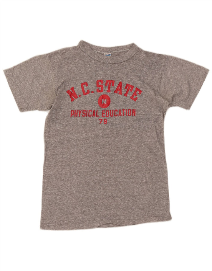 T-shirt grafica da donna CHAMPION Top UK 12 Poliestere grigio medio