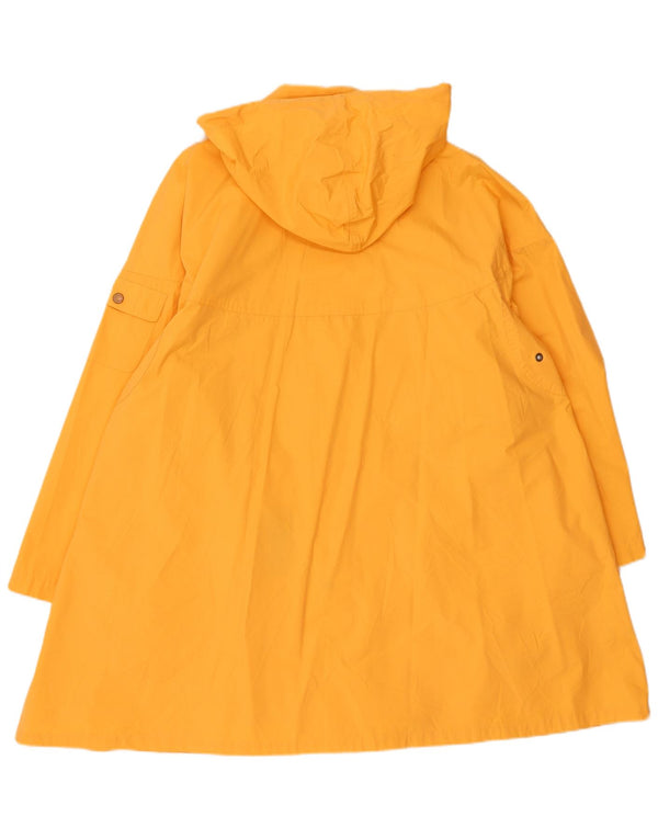 Impermeabile oversize con cappuccio da donna vintage UK 18 XL poliestere arancione