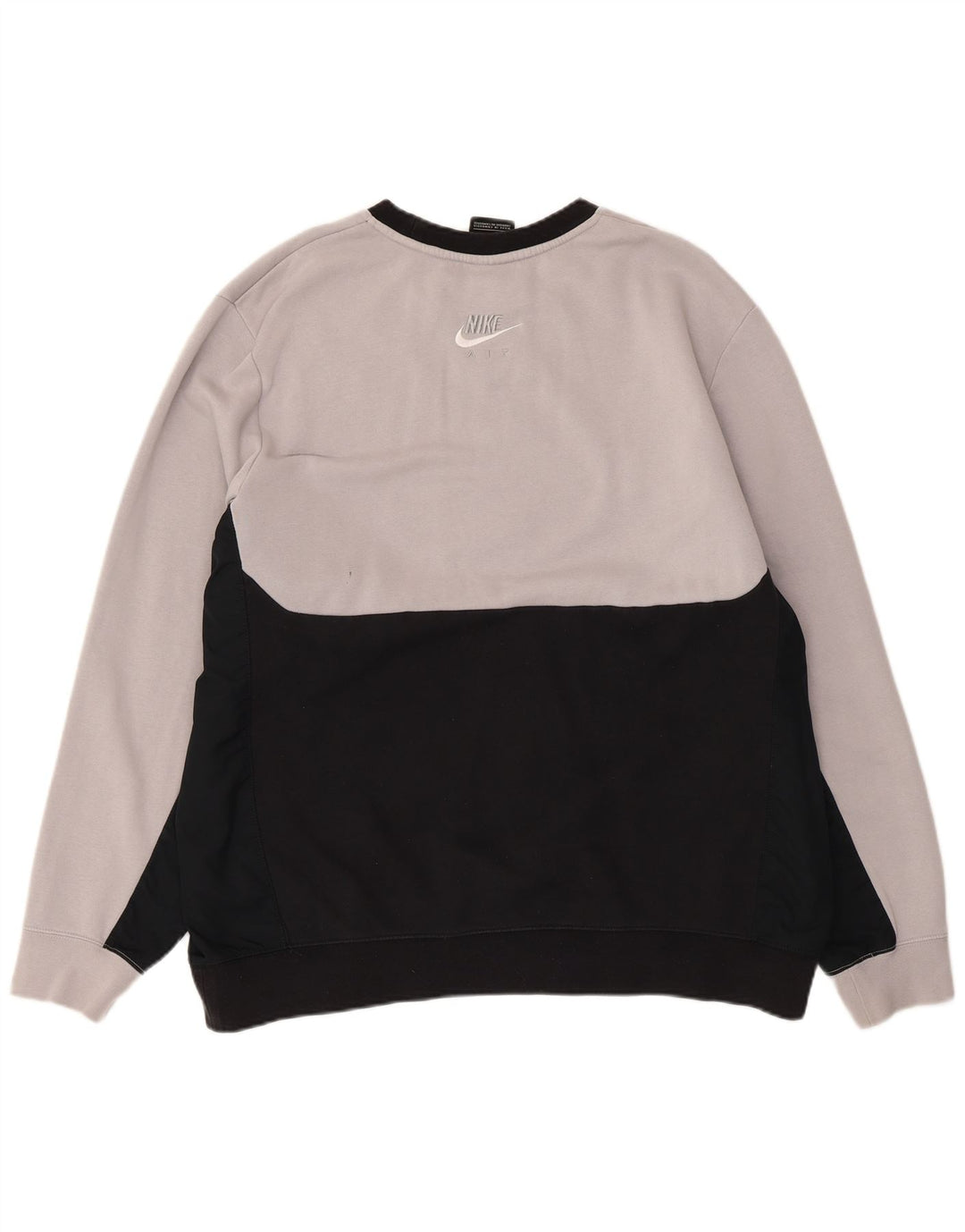 Felpa da uomo NIKE maglione XL in cotone color block grigio