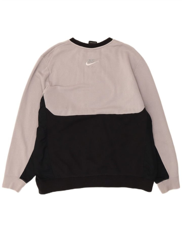 Felpa da uomo NIKE maglione XL in cotone color block grigio