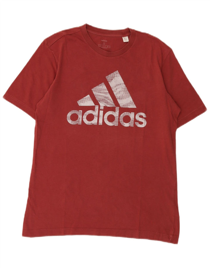 T-shirt grafica da uomo Adidas Top Small in cotone marrone