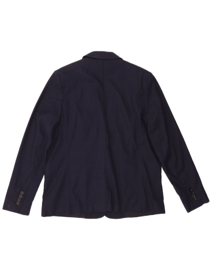 Giacca blazer da donna a 1 bottone Lacoste taglia 44 grande cotone blu navy